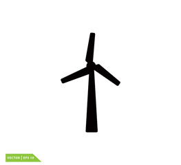 Windmill icon vector logo design template