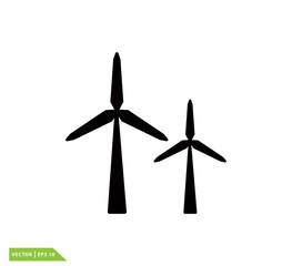 Windmill icon vector logo design template