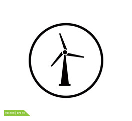 Windmill icon vector logo design template