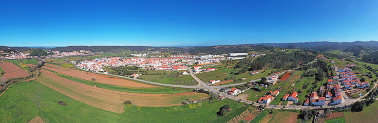 Aerial panorama from the village Aljezur in Alentejo Portugal