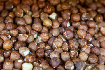 close up of chestnuts in market