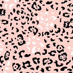 Fototapeta premium Pink seamless pattern with leopard's spots. Vector illustration.