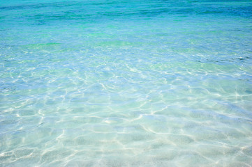 Fototapeta na wymiar Beautiful Tropical Turquoise Clear Sea water surface Background