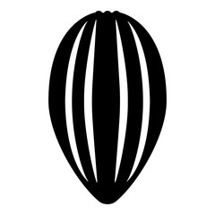 Cacao bob pod Cocoa fruit peel Chocolate seeds icon black color vector illustration flat style image