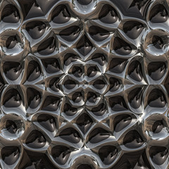 3d effect - abstract hexagon silver black ornament