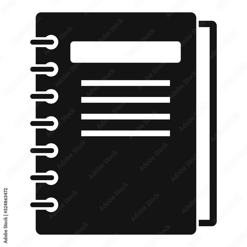 Poster inventory notebook icon. simple illustration of inventory notebook vector icon for web design isolat