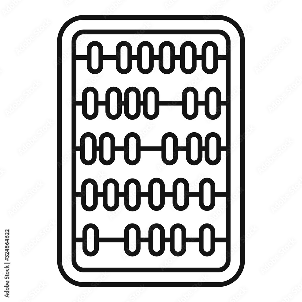 Poster abacus icon. outline abacus vector icon for web design isolated on white background