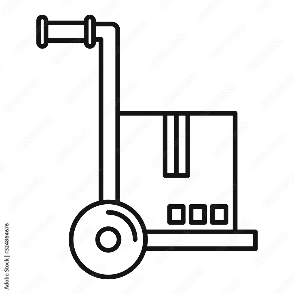 Poster warehouse cart icon. outline warehouse cart vector icon for web design isolated on white background