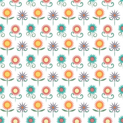 A colorful seamless flower pattern background image.