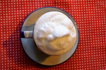 Cup of homemade Italian cappuccino