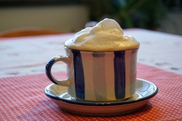 Cup of homemade Italian cappuccino