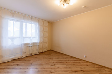 Russia, Omsk- October 18, 2019, 2019: interior room apartment. standard repair decoration in hostel