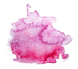 Watercolor red stain element. Watercolor texture on paper photo on a white background isolated