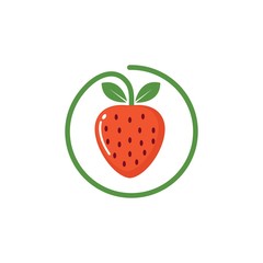 strawberry icon logo vector illustration