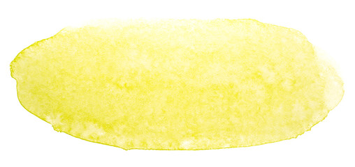 Watercolor yellow stain element. Watercolor texture on paper photo on a white background isolated