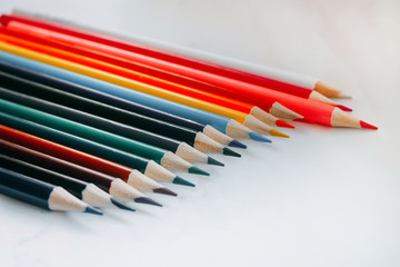 color pencils isolated on white background