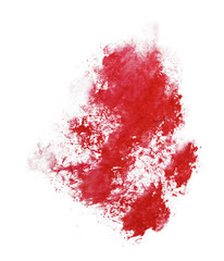 Watercolor red stain element. Watercolor texture on paper photo on a white background isolated