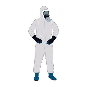 Protective suit. Vector illustration on white background.