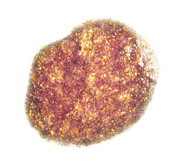 yellow red golden glitter nail polish stain