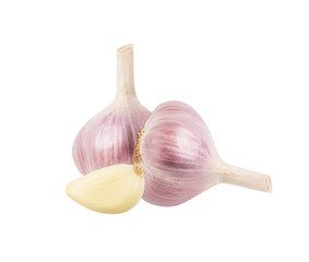Garlic isolated on white background with clipping path