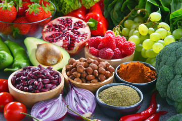 Composition with fresh vegetarian grocery products