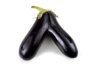 Funny aubergine in a shape of letter 