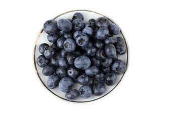 Blueberries on dish