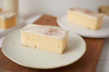 Closeup Milk cake.