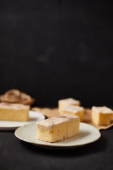 Closeup Milk cake.