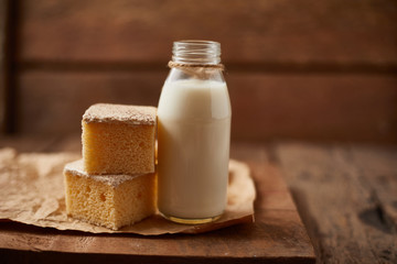 Closeup Milk cake.