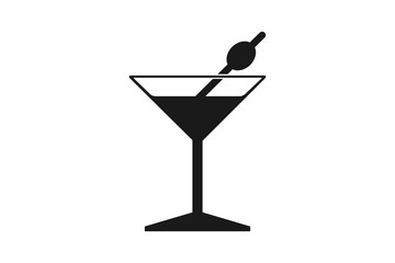 cocktail Icon, wine glass icon Vector illstration