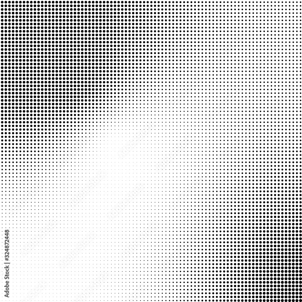 Poster abstract halftone background in black and white. dotted vector pattern