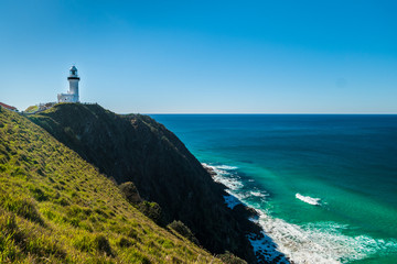 Fototapeta na wymiar Lighhouse blue sky Australia