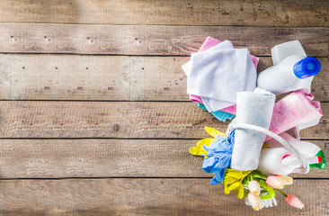 Spring home cleaning and housekeeping background