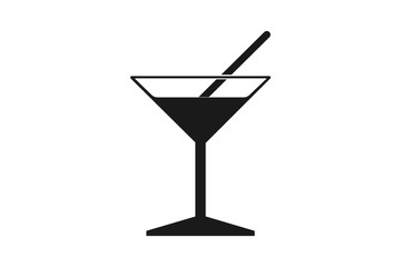 cocktail Icon, wine glass icon Vector illstration