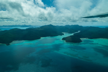 Naklejka premium Aerial view tropical Whitsunday Islands Australia