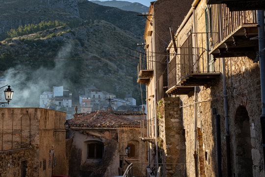 A view of Collesano Italy on the island of Sicily