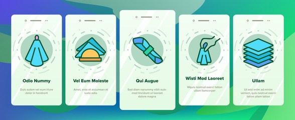 Napkin Hygiene Paper Onboarding Icons Set Vector. Sanitary Antibacterial Napkin For Restroom, Towel For Eater In Restaurant Illustrations