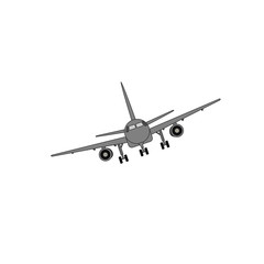 Airplane flies in the sky vector illustration