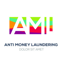 Creative colorful logo , AML mean (anti money laundering) .
