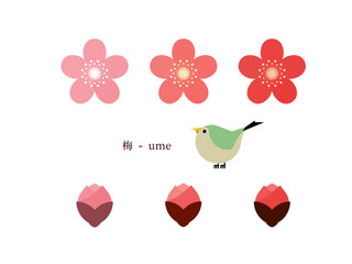 梅の花のシンプルイラスト