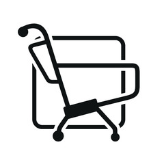 shopping cart illustration, web icon, flat style, truck