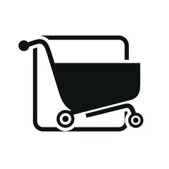 shopping cart illustration, web icon, flat style, truck