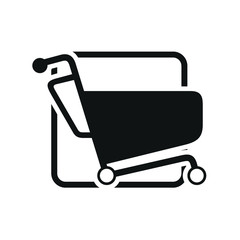 shopping cart illustration, web icon, flat style, truck