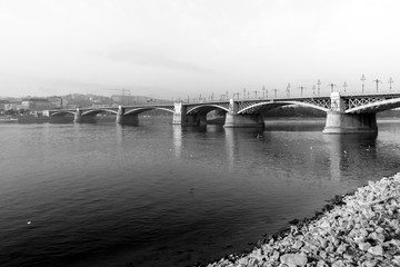 Margaret Bridge in Budapest, connecting Buda and Pest across the Danube river