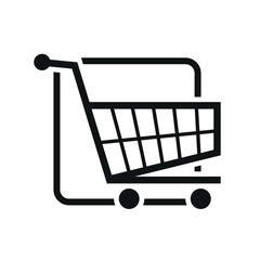 shopping cart illustration, web icon, flat style, truck