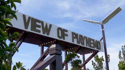Fototapeta premium Sign of the Piaynemo panoramic view in Fam Island, Raja Ampat