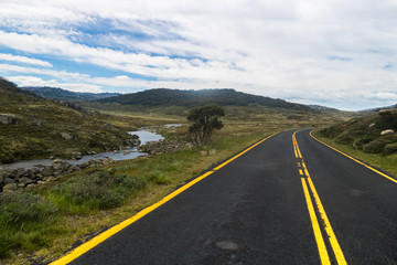 Empty road australian Alps