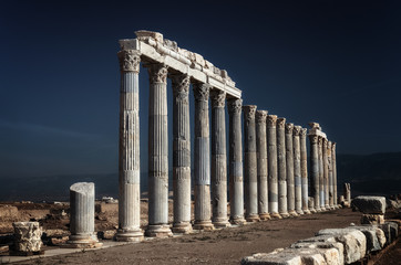Laodocia Turkey ruins columns white summer sun Greece antiquity