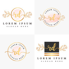 Initial rd feminine logo collections template premium vector